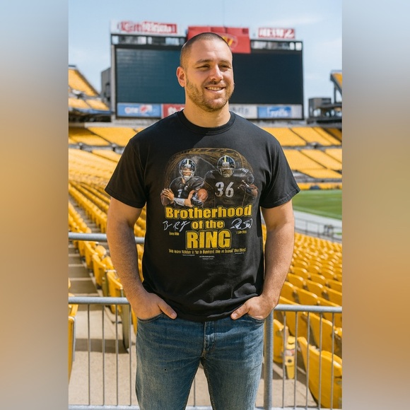 Steelers Big Ben/Jerome Bettis Gildan XL Brotherhood of the Ring T-Shirt #NFL - Picture 2 of 2